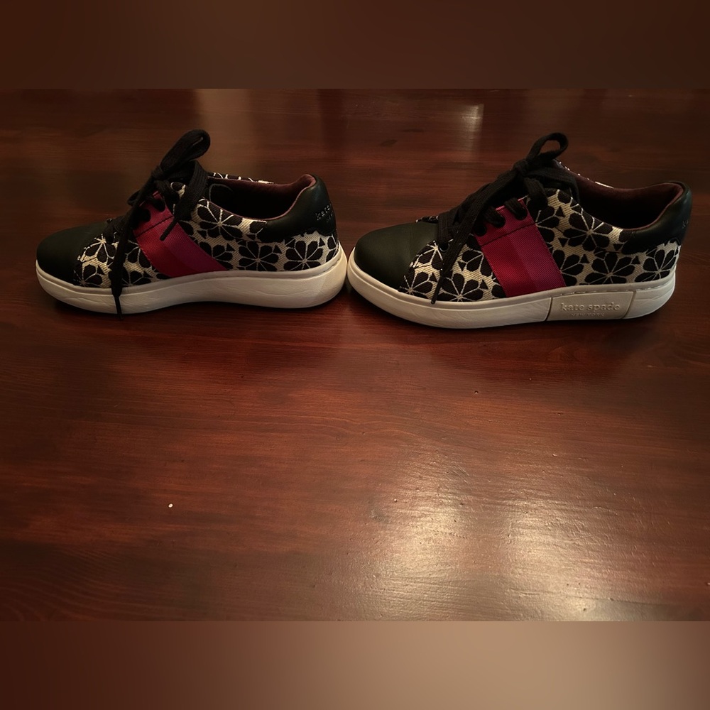 Kate Spade Keswick Black and Pink Spade Design Sneakers - Picture 5 of 5